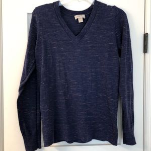 LOFT Space dyed V neck sweater M